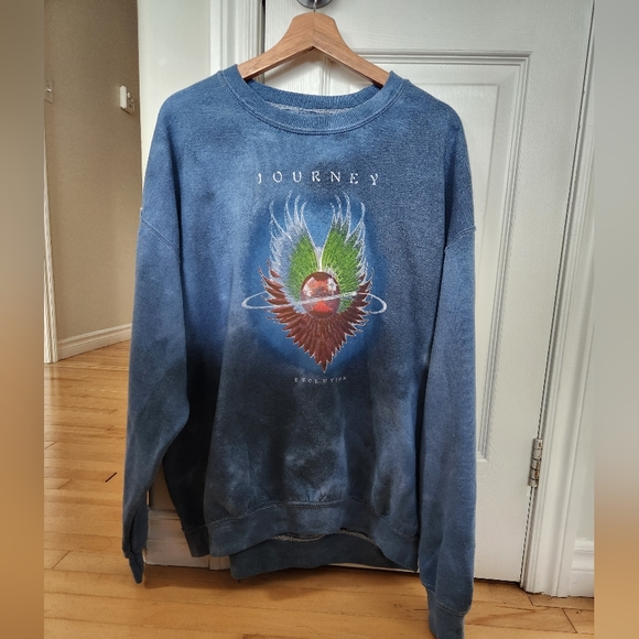 Journey Band Vintage Oversized Evolution Tie-Dye Crewneck SZ L - Picture 2 of 4